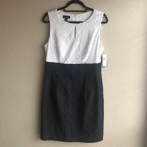 NWT white and denim work dress